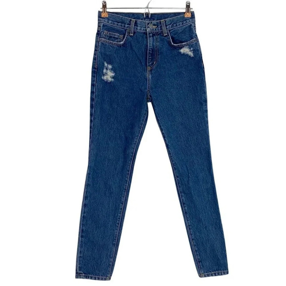 LF Carmar Denim Skinny Jeans Waist 25 Womens Size 0 XS Blue Mid High Rise - Picture 1 of 11